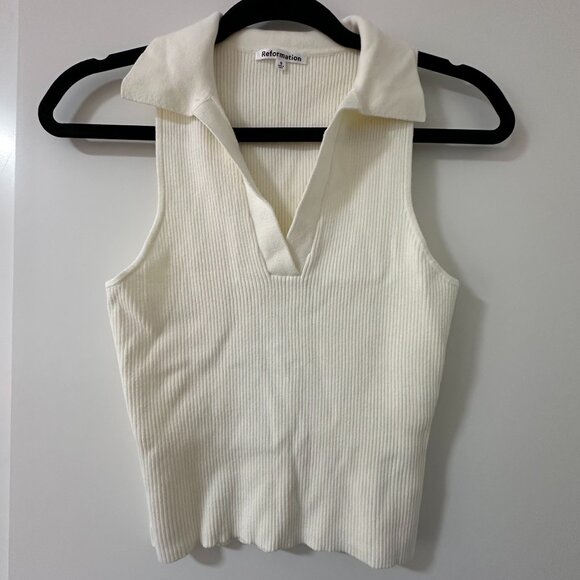 Reformation Tabitha Collared Sleeveless Sweater - Picture 2 of 3